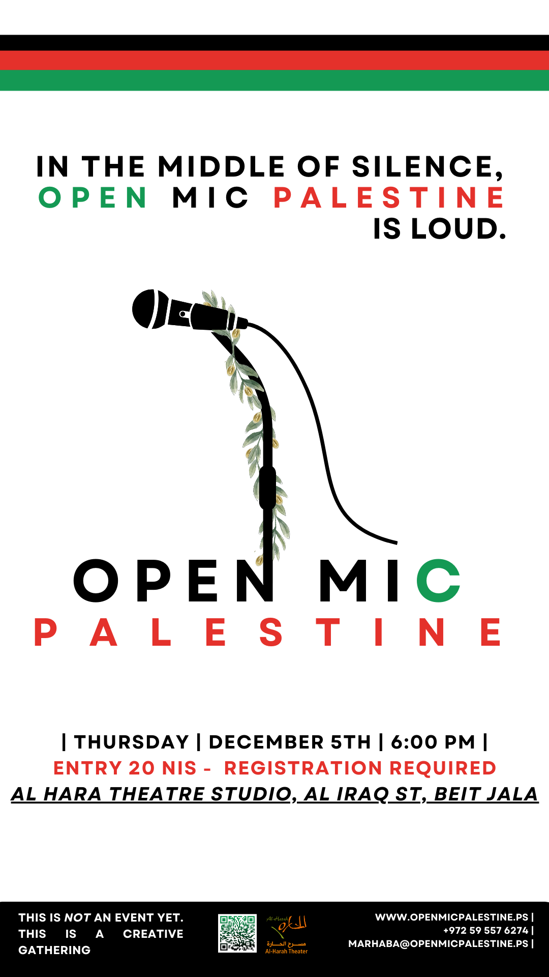 Open Mic Palestine at Al Hara Theatre, Beit Jala